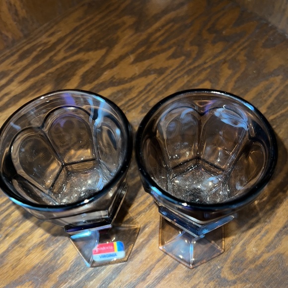 Vintage 1970’s Fostoria Virginia Smoke Cordial Glasses. Set of Two. - Picture 2 of 4